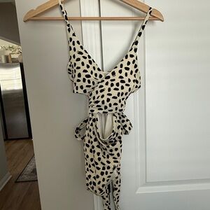 Aerie Cream and Black Leopard Spotted One Piece